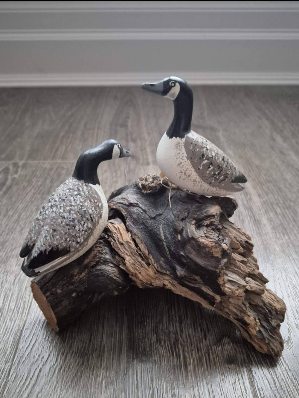 Vintage Hand Carving Of Loon Figures on Basswood. NEW